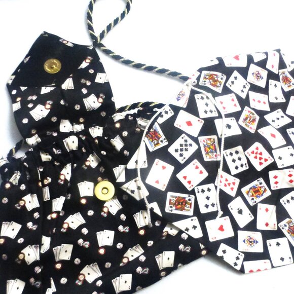 Vintage CARDS Card Deck Card Holder Card Tray Leather Case Silk Bag Bridge - Picture 8 of 11